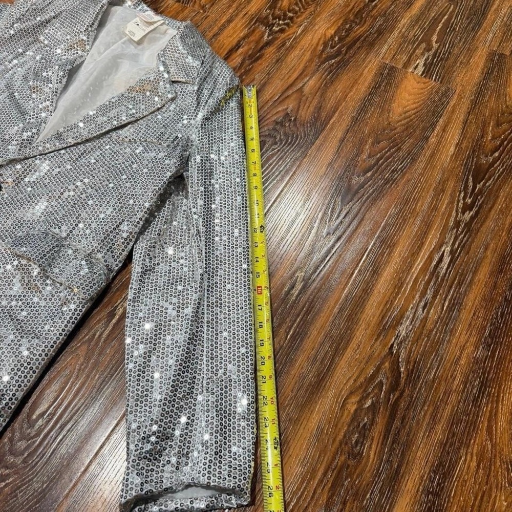 Men's Size L Bling Shimmery Blazer Costume Jacket Large Christmas Halloween - Picture 6 of 6